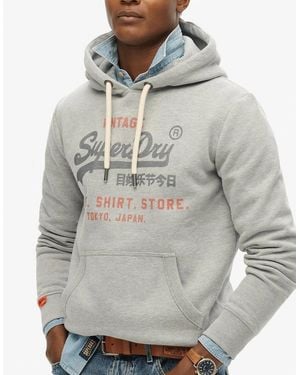 Superdry Vintage Logo Heritage Relaxed Hoodie - Grey