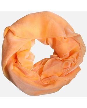 Dolce & Gabbana Silk Wrap Shawl Scarf With Logo Details - Orange