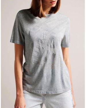Ted Baker Tedin Graphic T-Shirt - Grey