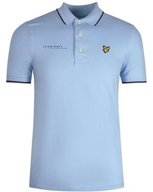 Lyle & Scott Lyle & Scott Co-Ordinates Print Tipped Collar Light Polo Shirt - Blue
