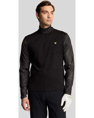 Lyle & Scott Golf Printed Contour Midlayer - Black