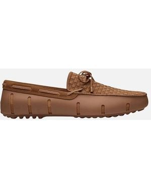 Swims Woven Driver Loafer - White