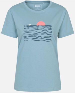 Mountain Warehouse Ladies Devon Relaxed Fit T-Shirt - Blue