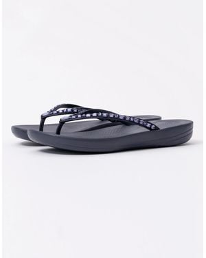 Fitflop Iqushion Multi-Crystal Ergonomic Flip-Flops - Blue