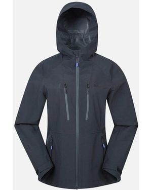 Mountain Warehouse Ladies Rainstorm 2.5 Layered Waterproof Jacket - Blue