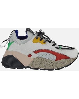 Stella McCartney Faux Leather Perforated Almond Toe Trainers - Blue