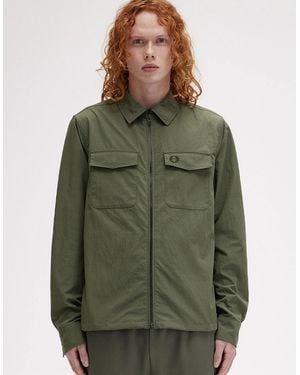 Fred Perry Zip-Through Overshirt - Green