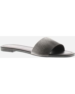 Apache Flat Sandals Fade Slip On Fade Uk Size - Metallic