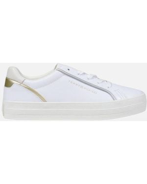 Tommy Hilfiger Leather Lace-Up Trainers - White