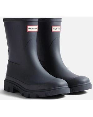 HUNTER Downpour Short Boot Rubber Wellington Boots - Blue