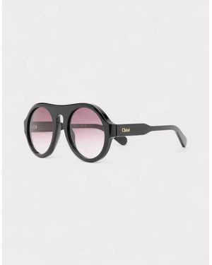 Chloé Pilot Frame Gradient Lens Sunglasses - Multicolour