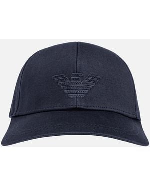 Emporio Armani Embroidered Eagle Logo Cap - Blue