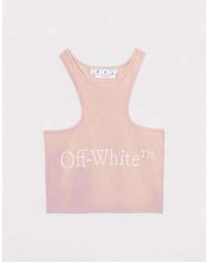 Off-White c/o Virgil Abloh Logo Patch Ribbed Vest Top - Pink
