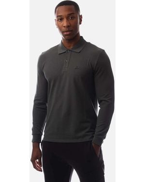 C.P. Company Stretch Piquet Long Sleeve Polo Shirt - Black