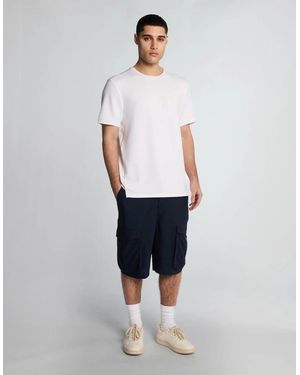 Lyle & Scott Cotton Linen Cargo Shorts - White