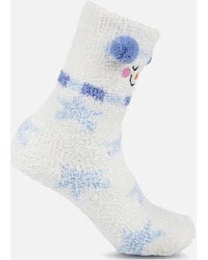 Totes Isotoner Novelty Supersoft Socks Snowman - Blue
