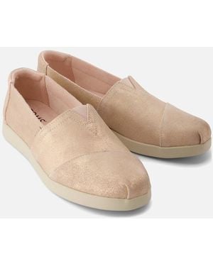 TOMS Alpargata Plus Leather Pale Rose Espadrilles - Natural