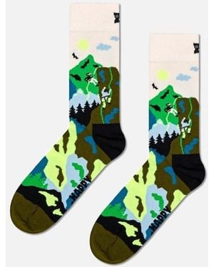 Happy Socks Climbing Socks, Dark - Green