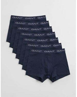 GANT 7-Pack Regular Waist Boxer Trunks, Marine - Blue