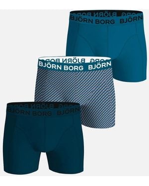 Björn Borg 3-Pack Cotton Stretch Boxer Briefs, Blues