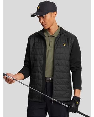 Lyle & Scott Baffle Quilted Golf Full Zip Jacket - Black