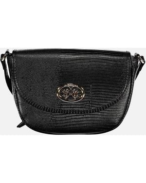 La Martina Elegant Shoulder Bag With Adjustable Strap And Secure Closure - Black