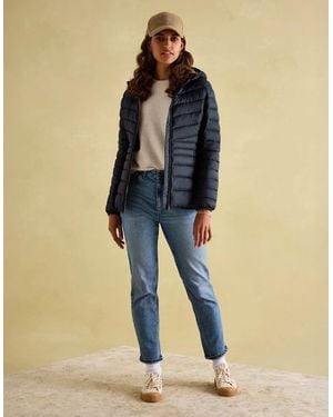 Joules Kenley Showerproof Hooded Puffer Jacket - Blue