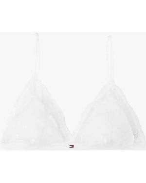 Tommy Hilfiger Ribbed Unlined Triangle Bra - White