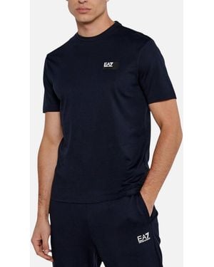 Emporio Armani Emporio Ea7 T Shirts Regular Fit Crew Neck Tee - Blue