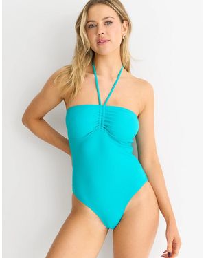 Gini London Aqua Bandeau Costume - Blue