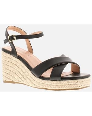 Apache Wedge Sandals Liso Buckle Uk Size - Metallic