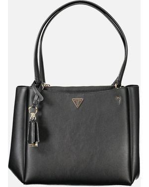 Guess Twin Handle Tote With External Pockets - Black