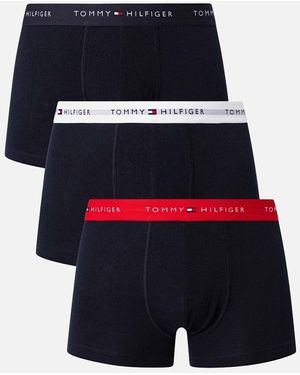 Tommy Hilfiger 3-Pack Signature Cotton Boxer Trunks, W - Blue