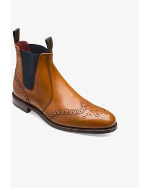 Loake Hoskins Brogue Chelsea Boot Tan - Brown