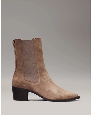 Calvin Klein Heel Cowboy Boots Mountain Trail - Brown