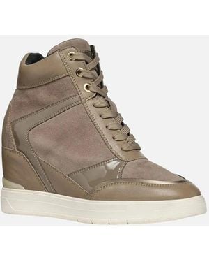 Geox Ladies Maurica Suede Trainers - Natural