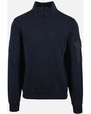Ma Strum Half Zip Logo Sweat Ink - Blue