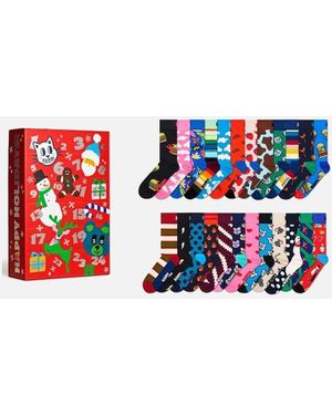 Happy Socks 24-Pack Socks Happy Holidays Advent Calendar - Red
