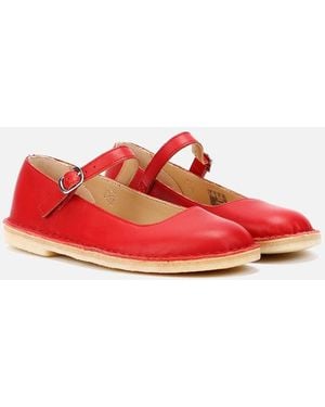 Clarks Originals Desert Jane Leather Shoes - Red