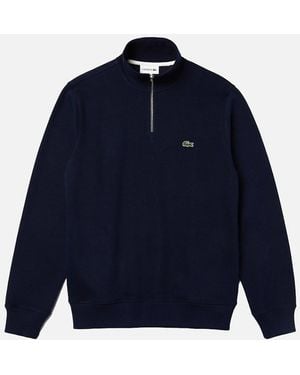 Lacoste Zip-Up High Neck Interlock Sweatshirt - Blue