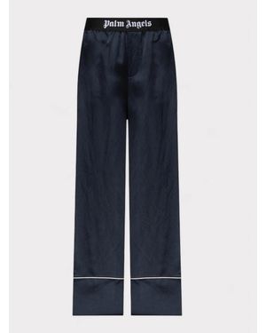Palm Angels Satin Pyjama Bottoms - Blue
