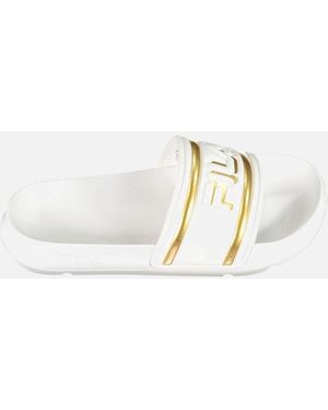 Fila Sporty Sophisticated Sleek Slippers With Bold Details - White