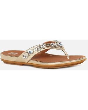 Fitflop Gracie Jewel Deluxe Toe Post Sandals - White
