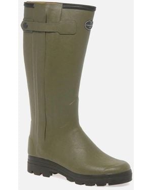 Le Chameau Chasseur Cuir Wellingtons - Green