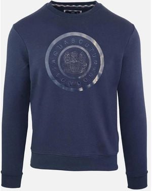 Aquascutum Monotone Large Circle Logo Sweatshirt - Blue