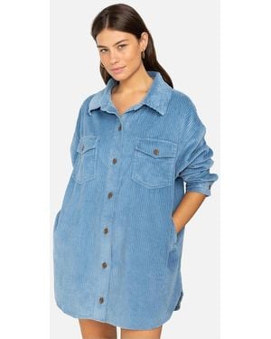 Billabong Winter Ocean Corduroy Shirt Dress - Blue