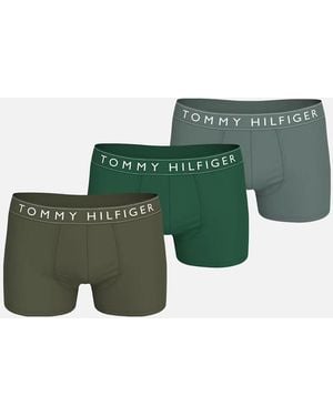 Tommy Hilfiger 3-Pack Retro Logo Boxer Trunks - Green