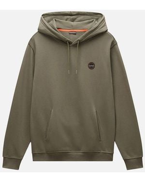 Napapijri B-Badge Loopback Hooded Sweat - Green