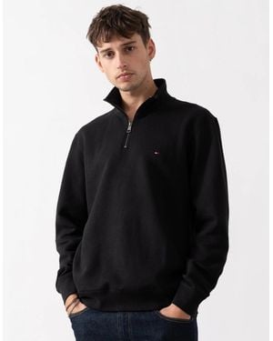 Tommy Hilfiger Essential Fleece Half Zip Sweatshirt - Black