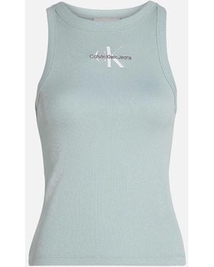 Calvin Klein Sleeveless Round Neck Tank Top - Blue